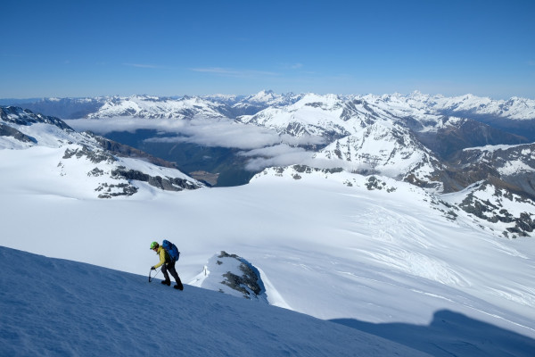 Tom on the southwest ridge of Mt Aspiring in October last year. PHOTO/SUPPLIED